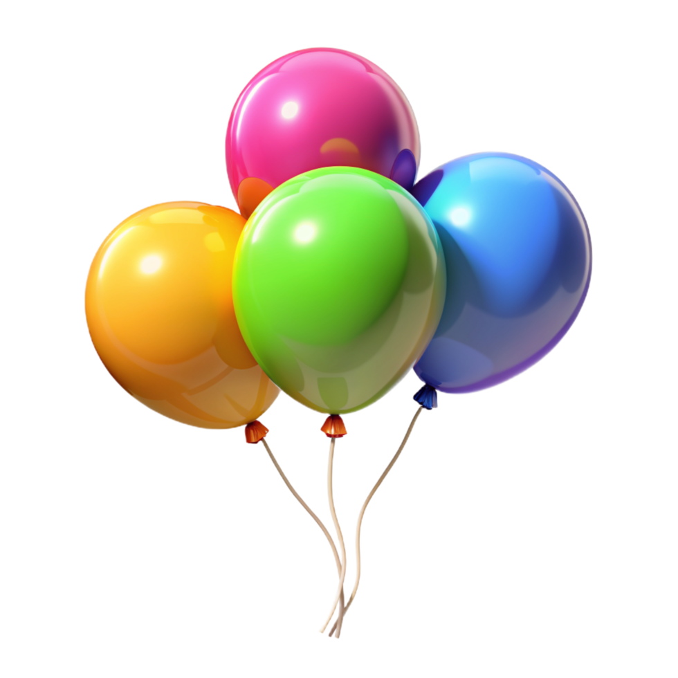 Colorful Floating Balloons 3d Asset png