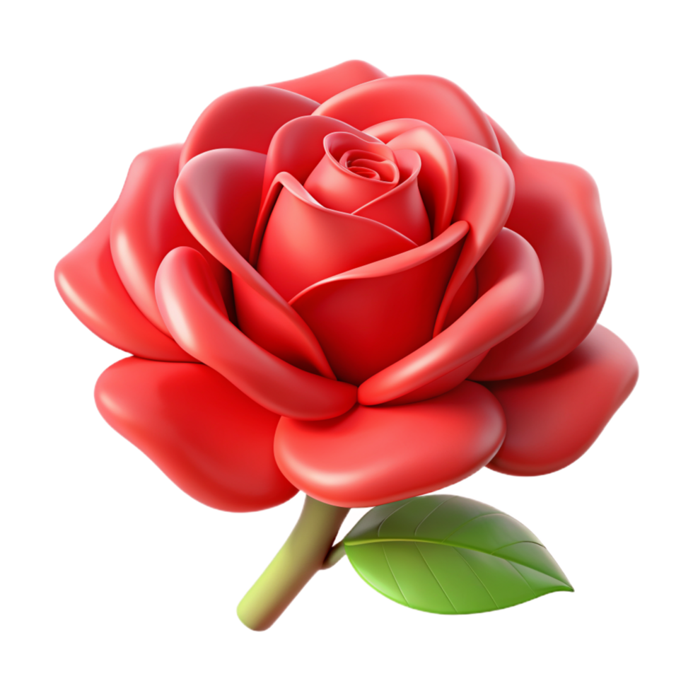 Red Rose Flower 3d Icon png