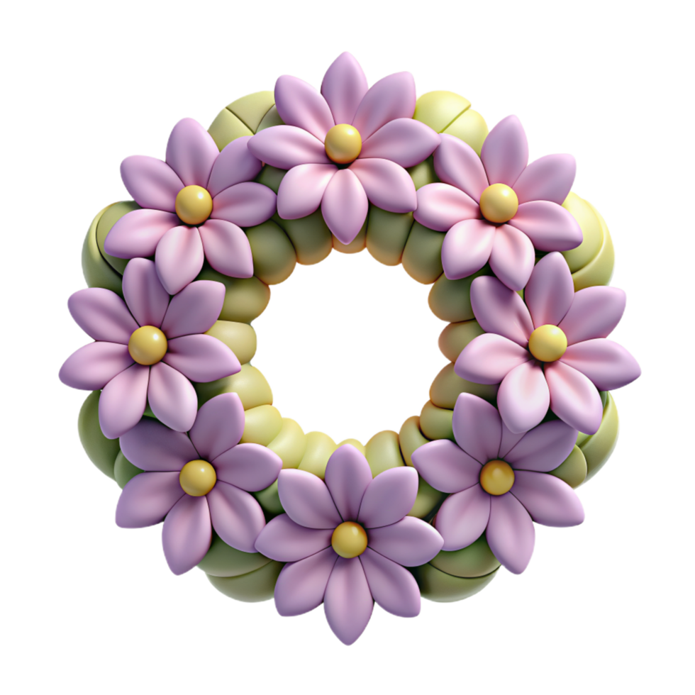 Flower Wreath 3d Render png