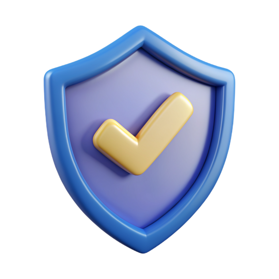 Shield with Check Mark 3d Concept png