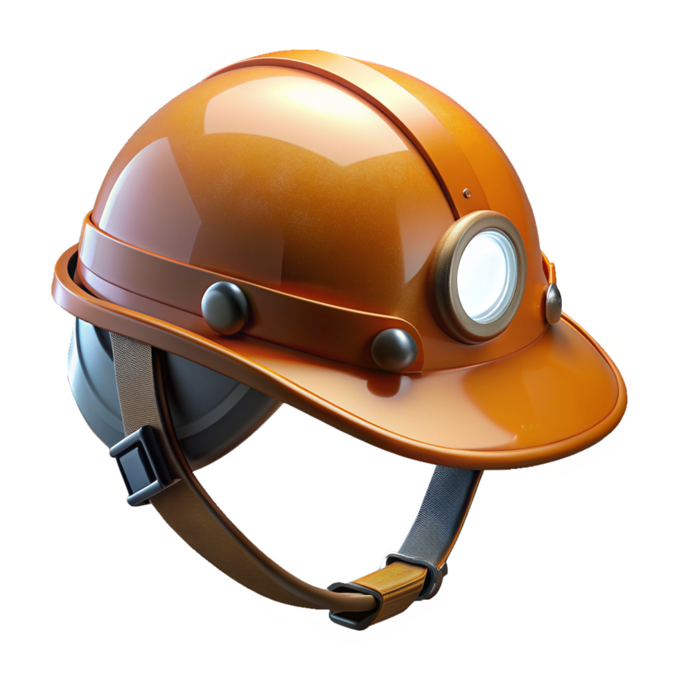 Hard Hat with Lamp 3d Illustration png
