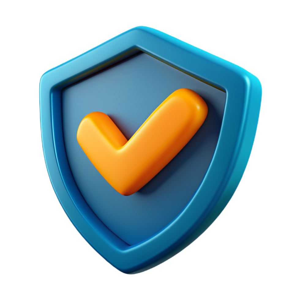 Shield with Check Mark 3d Icon png