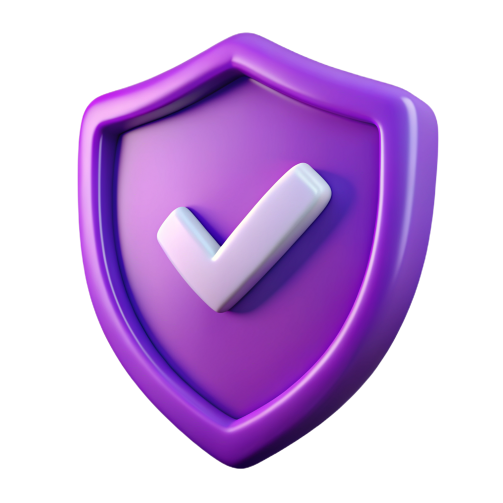 Shield with Check Mark 3d Element png