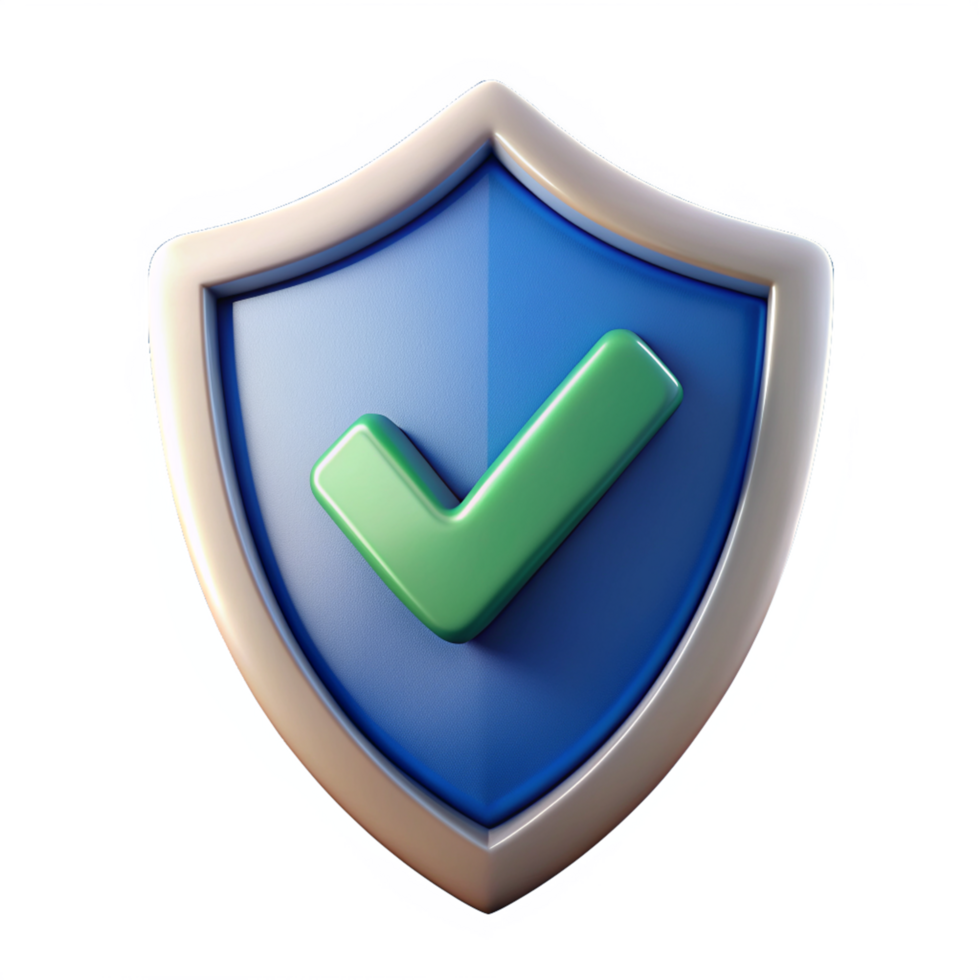 Shield with Check Mark 3d Graphic png