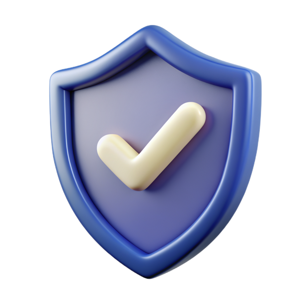 Shield with Check Mark 3d Image png