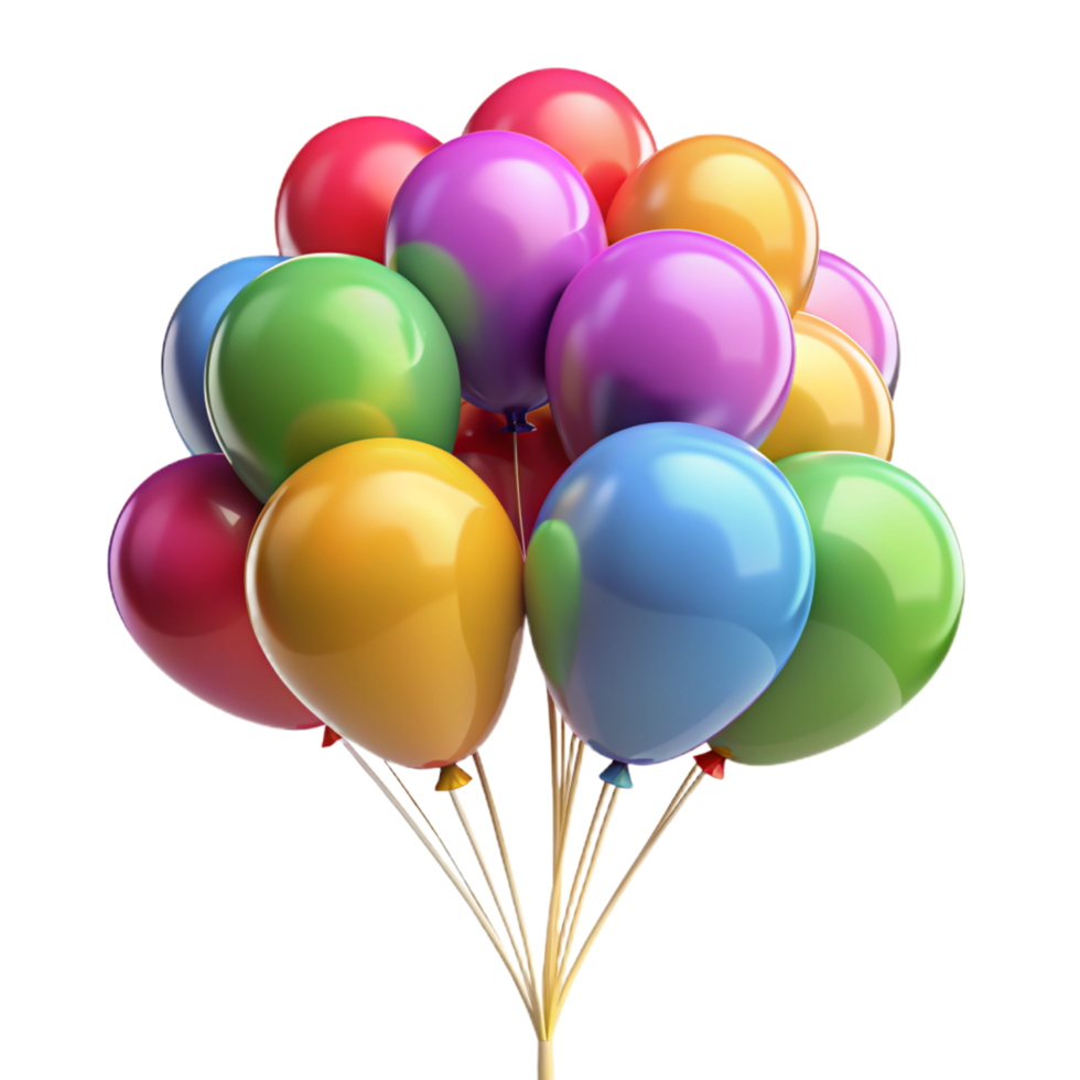 Realistic Colorful Floating Balloons 3d Image png