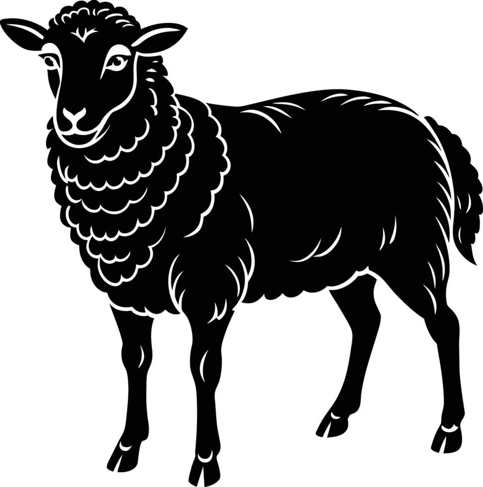 A black sheep silhouette for eid mubarak vector