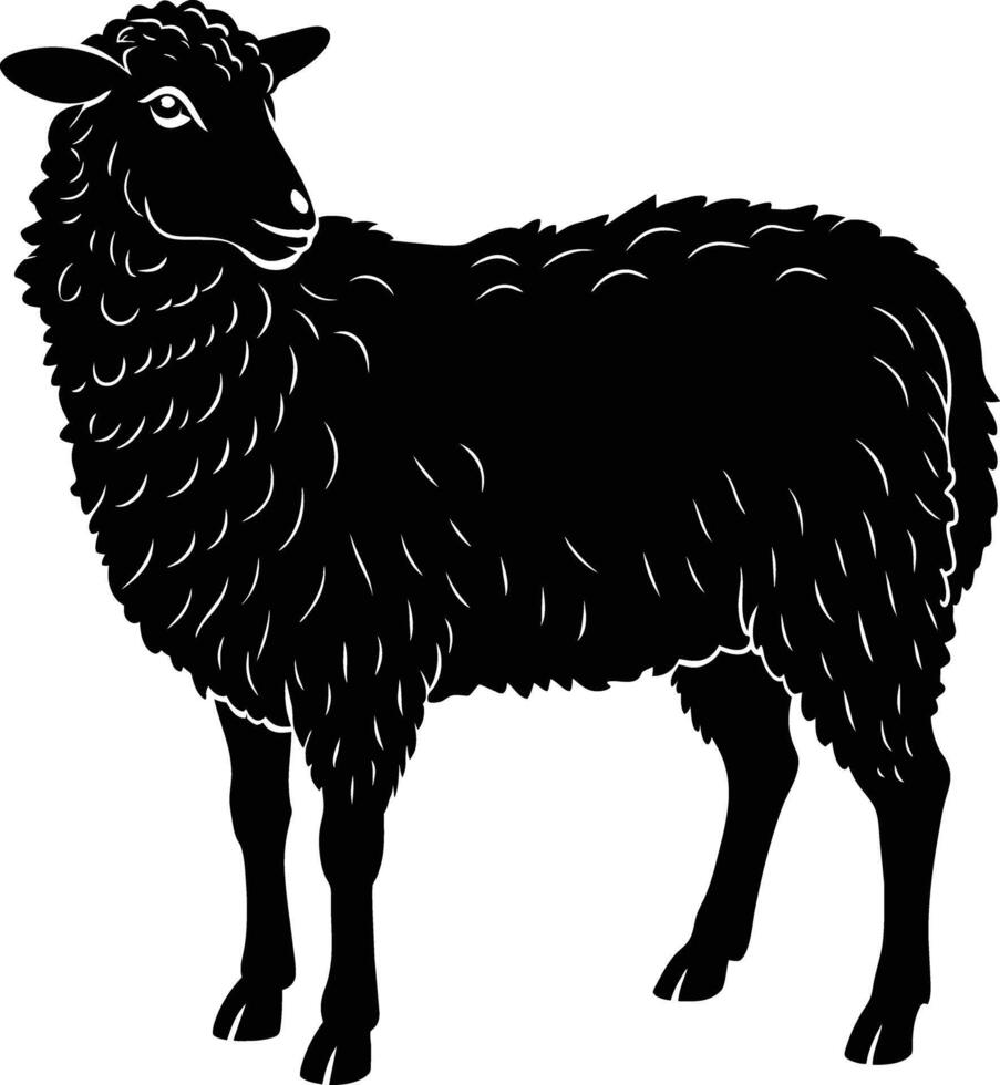 A black sheep silhouette for eid mubarak vector
