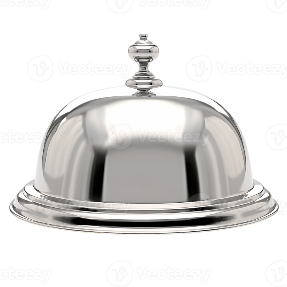 Gleaming Silver Cloche Elegance in Dining png