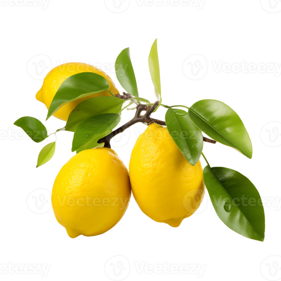 Citrusy Lemon Branch Bursting with Tangy Flavor Cut Out png