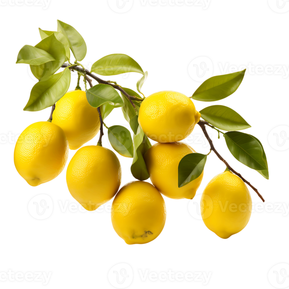 Flavorful Lemon Tree Delicious Citrus Display png