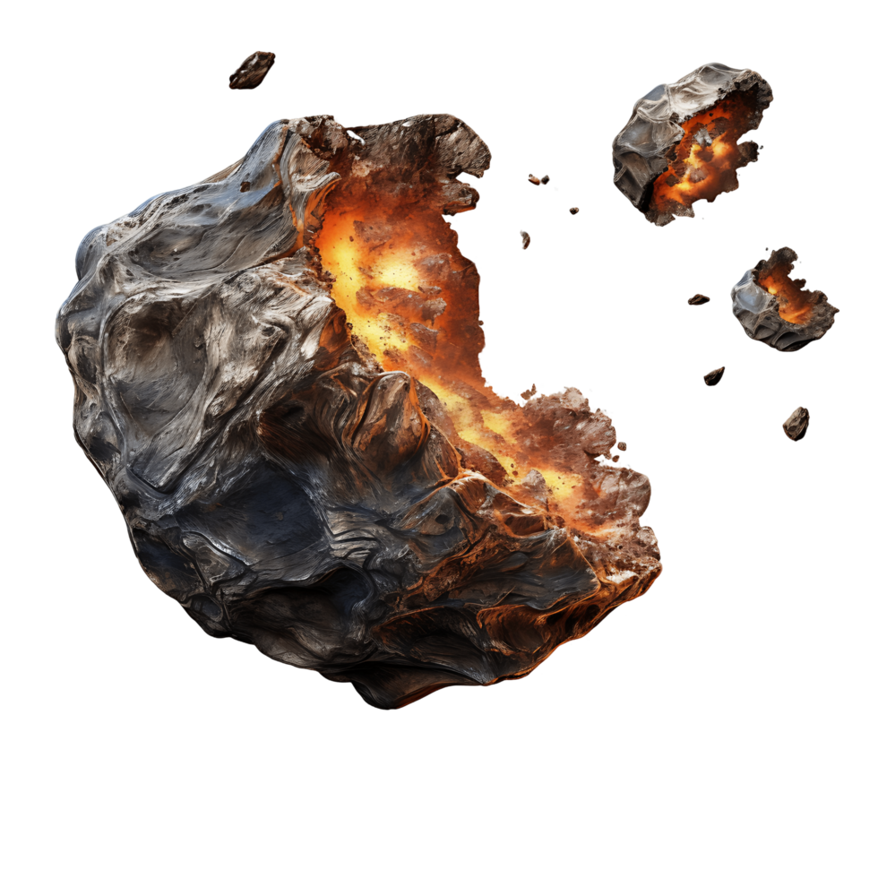 Space Debris Flying Asteroids Cut Out png