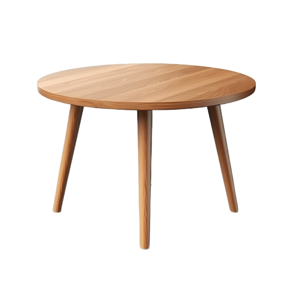 Rustic Elegance Round Natural Wood Coffee Table Silhouettes png