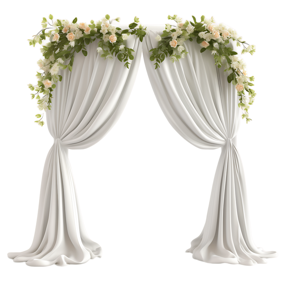 Graceful Wedding Arch Cutouts with Flowers png