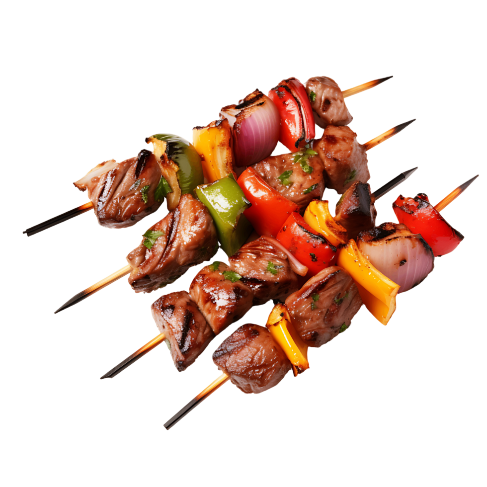 Juicy Grilled Kebab Silhouettes on Skewers png