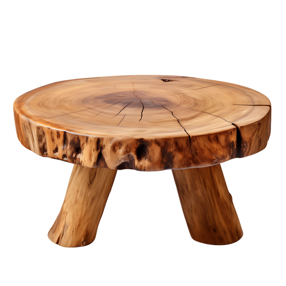 Time Worn Round Coffee Table Silhouettes with Rustic Feel png