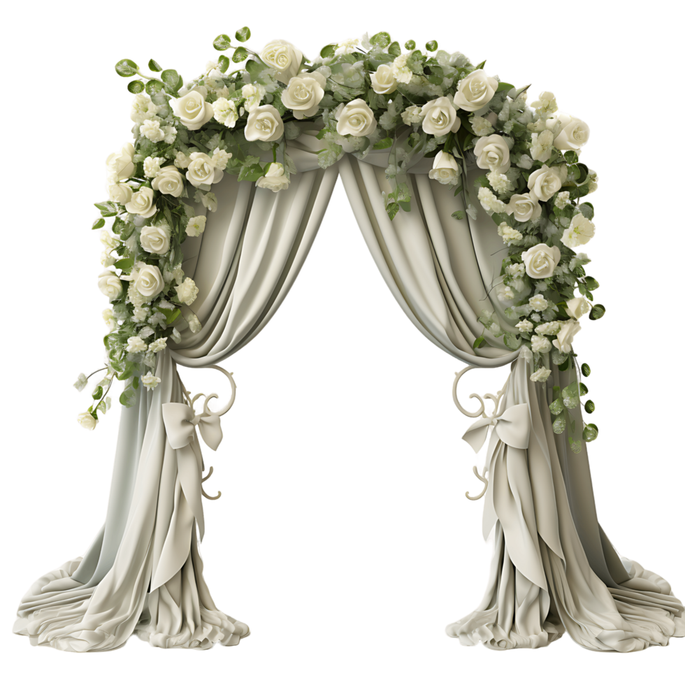 Gorgeous Wedding Arch Cutouts Adorned with Flowers png