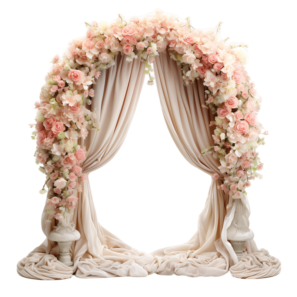 Whispering Blooms Wedding Flower Arch Cutouts png