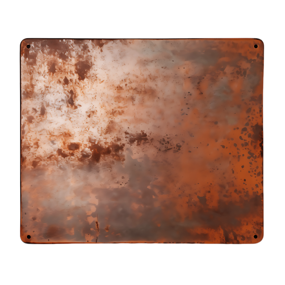 Weathered Metal Plate Silhouettes with Rust png