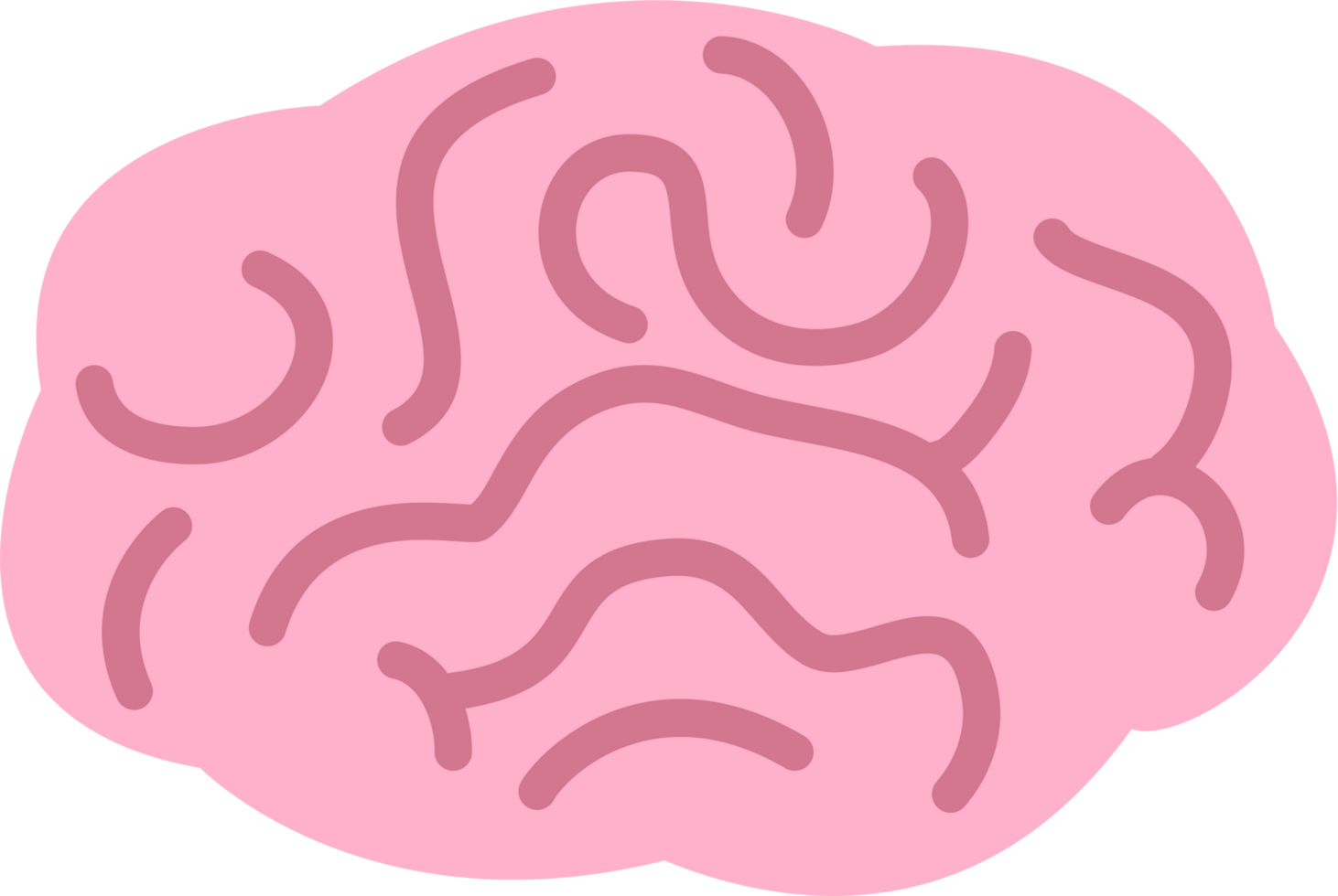Flat cartoon human organ brain illustration png