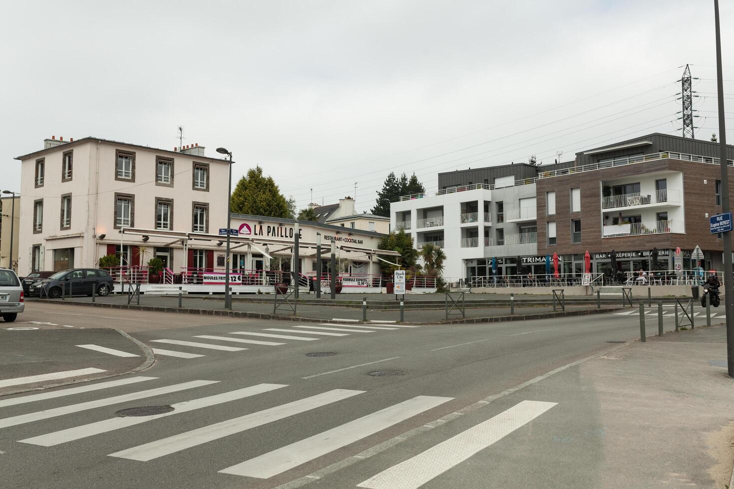Brest, France 28 May 2018 street buildings car shop photo