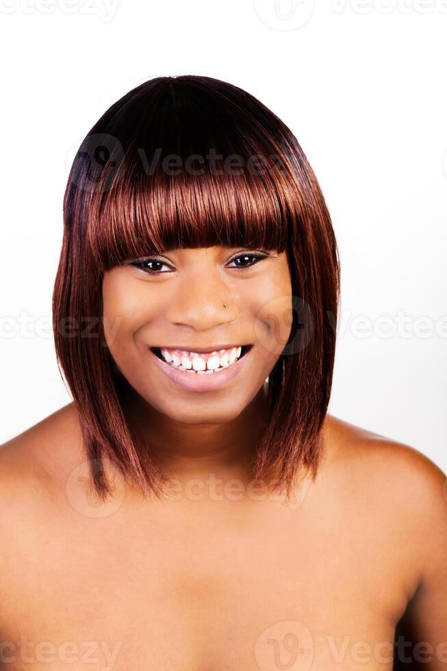 Bare Shoulder Portrait Young African American Woman photo