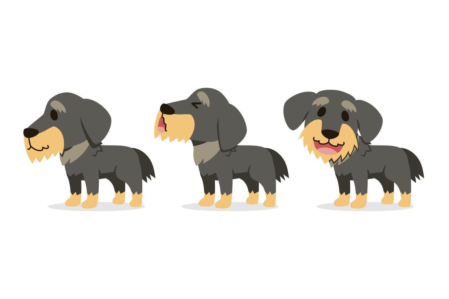 Set of cartoon character cute dog vector