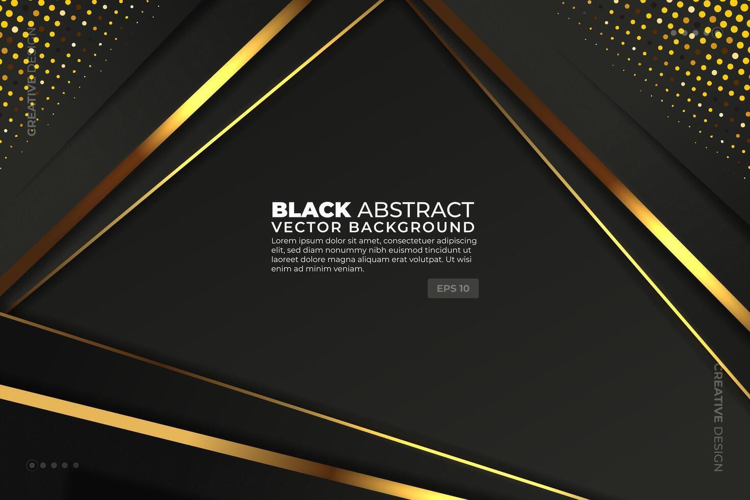 Luxury Black Abstract Background with Golden Textures vector