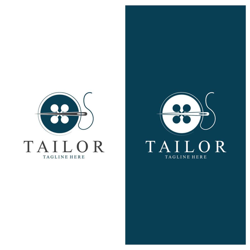 Tailor Logo Needle Thread Design vintage logo vector