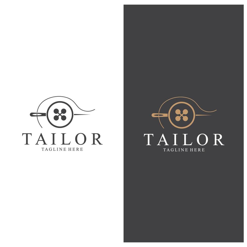 Tailor Logo Needle Thread Design vintage logo vector