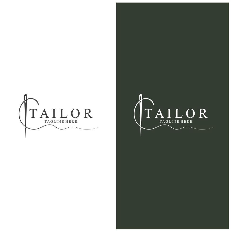 Tailor Logo Needle Thread Design vintage logo vector