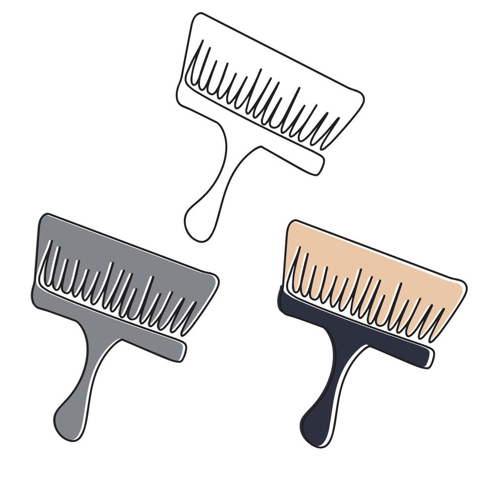 Cleaning brush icon, contour icon Web icon is a simple thin line icon. Brush with one continuous line vector
