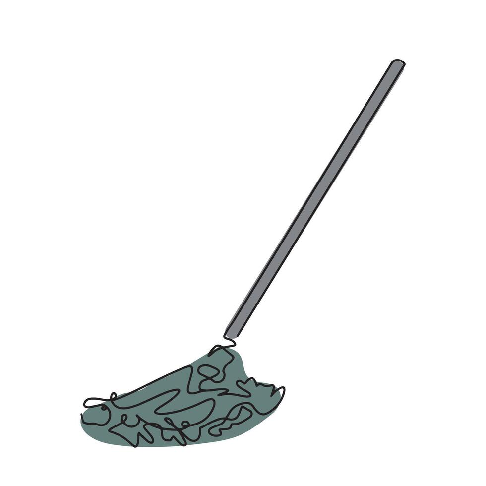 The mop icon. A simple illustration of a mop icon for web design isolated on a white background. The mop is one line. illustration vector