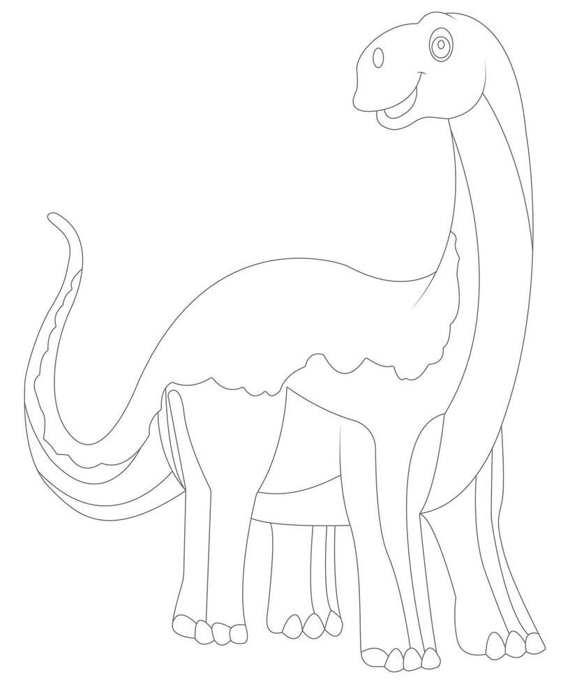 Unique Dinosaur coloring page for kids. Dinosaur coloring book page for children vector