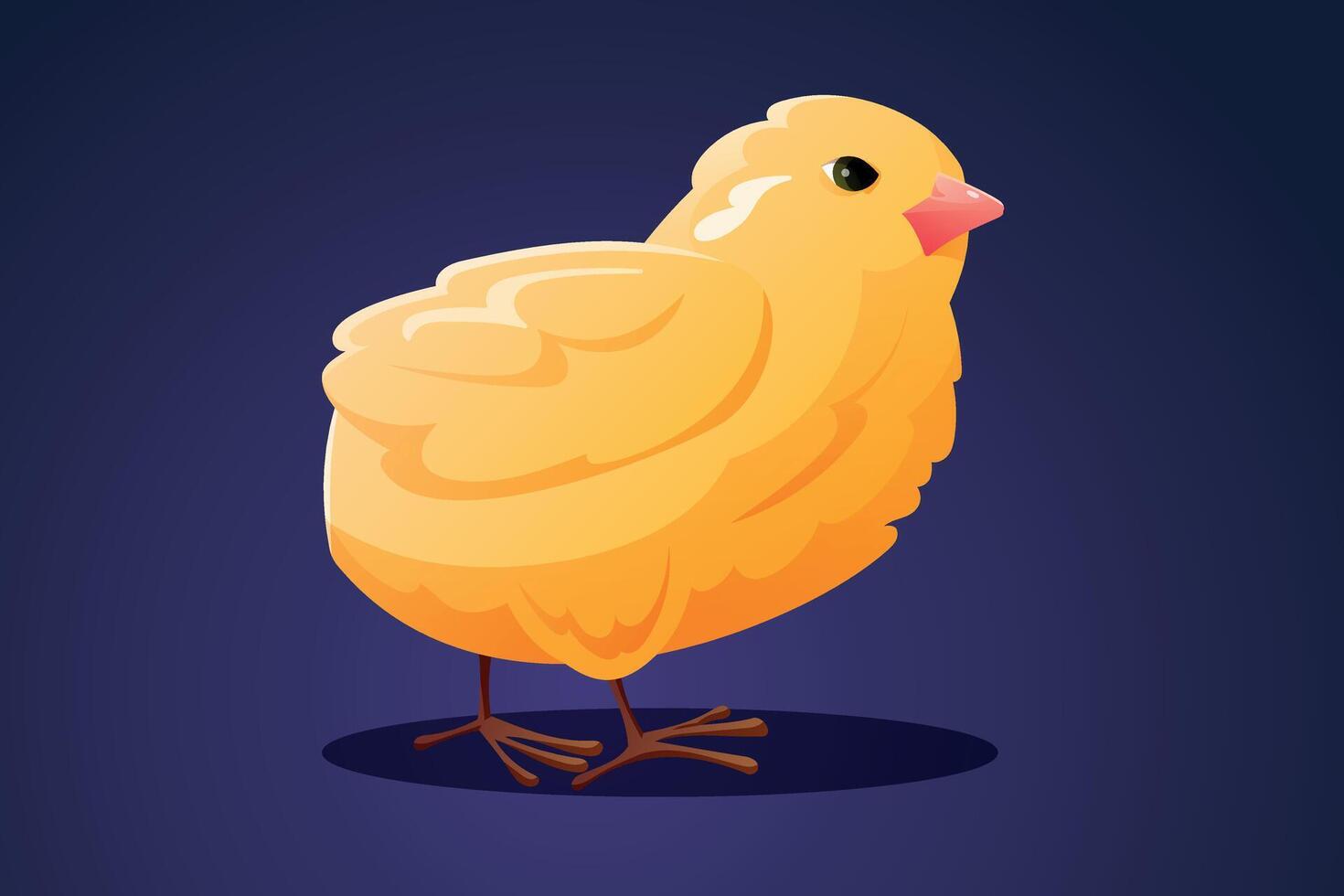 Cute little yellow chick. isolated cartoon illustration of domestic bird pet. vector