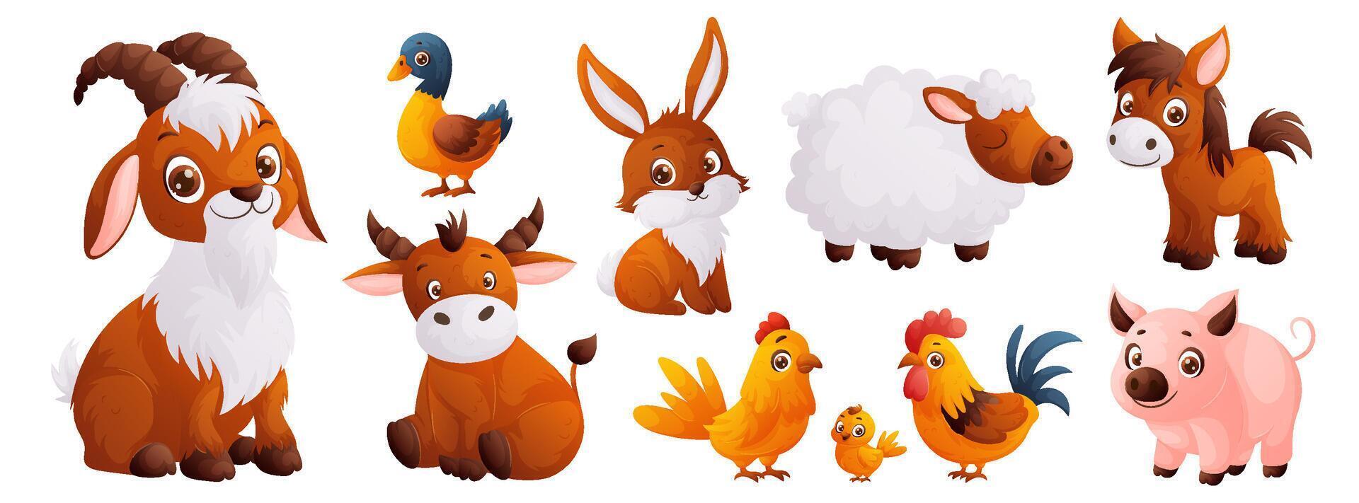 Farm animals illustration vector