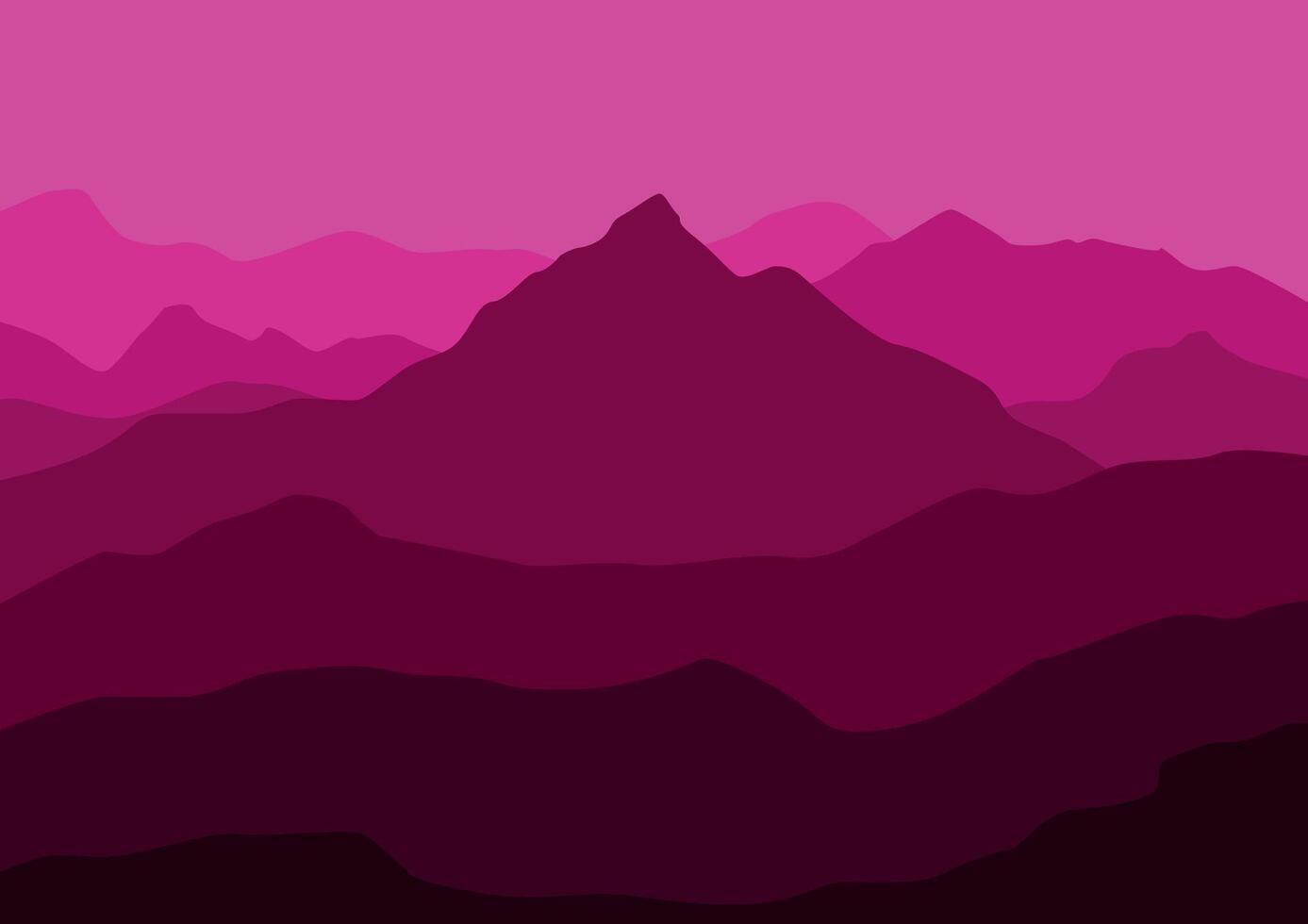 Mountains landscape panorama, nature illustration. vector