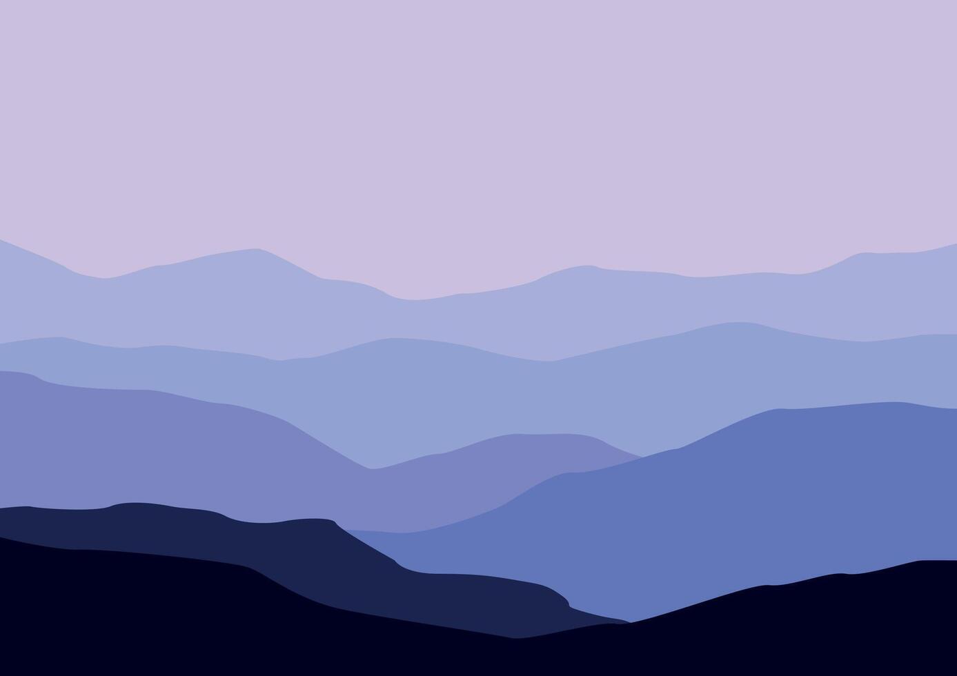 Landscape with mountains. illustration in flat style. vector