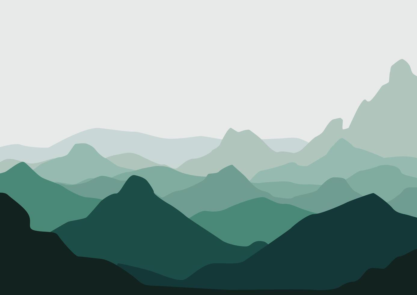 Mountains landscape panorama, nature illustration. vector