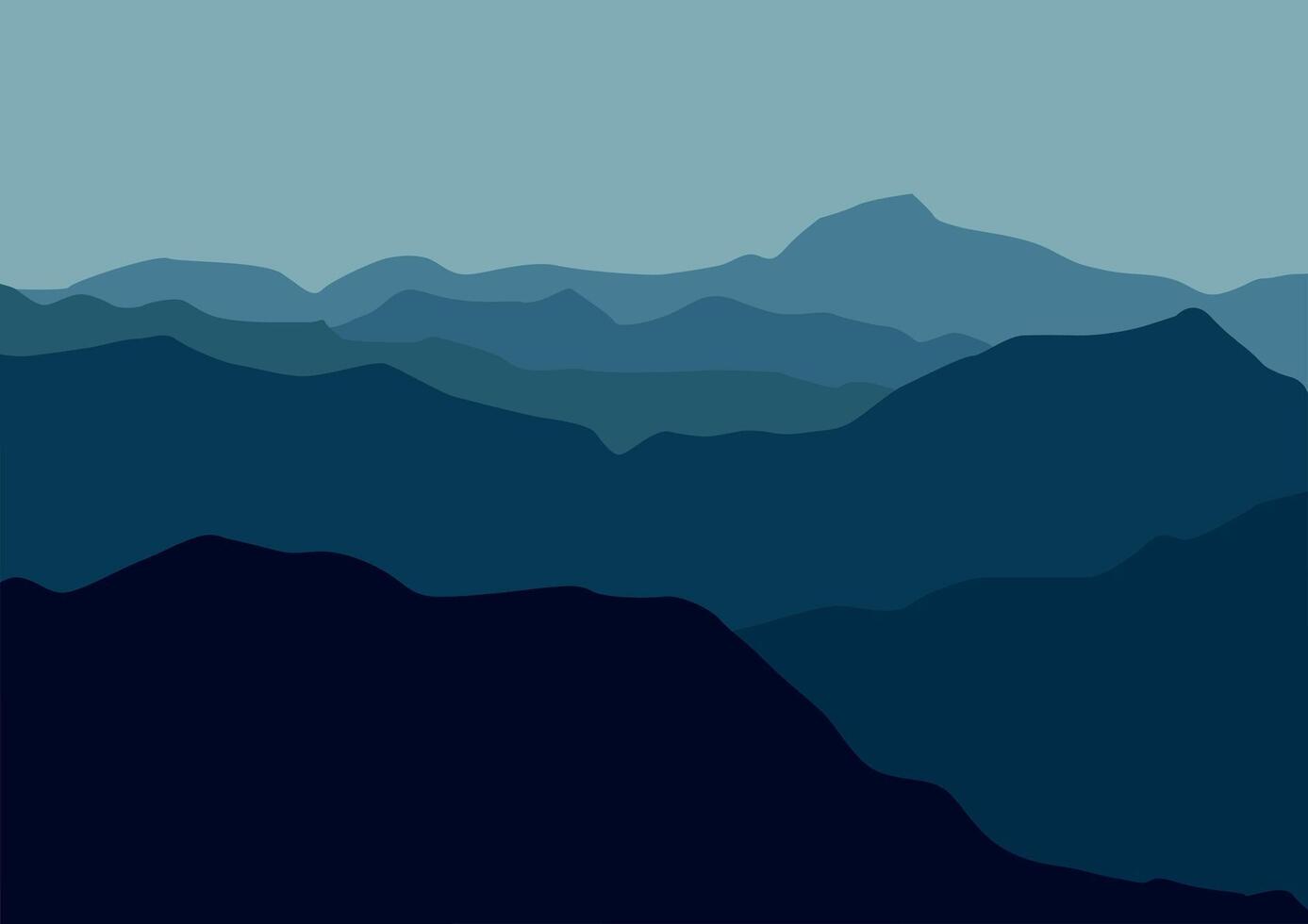 landscape mountains illustration in flat design for background. vector