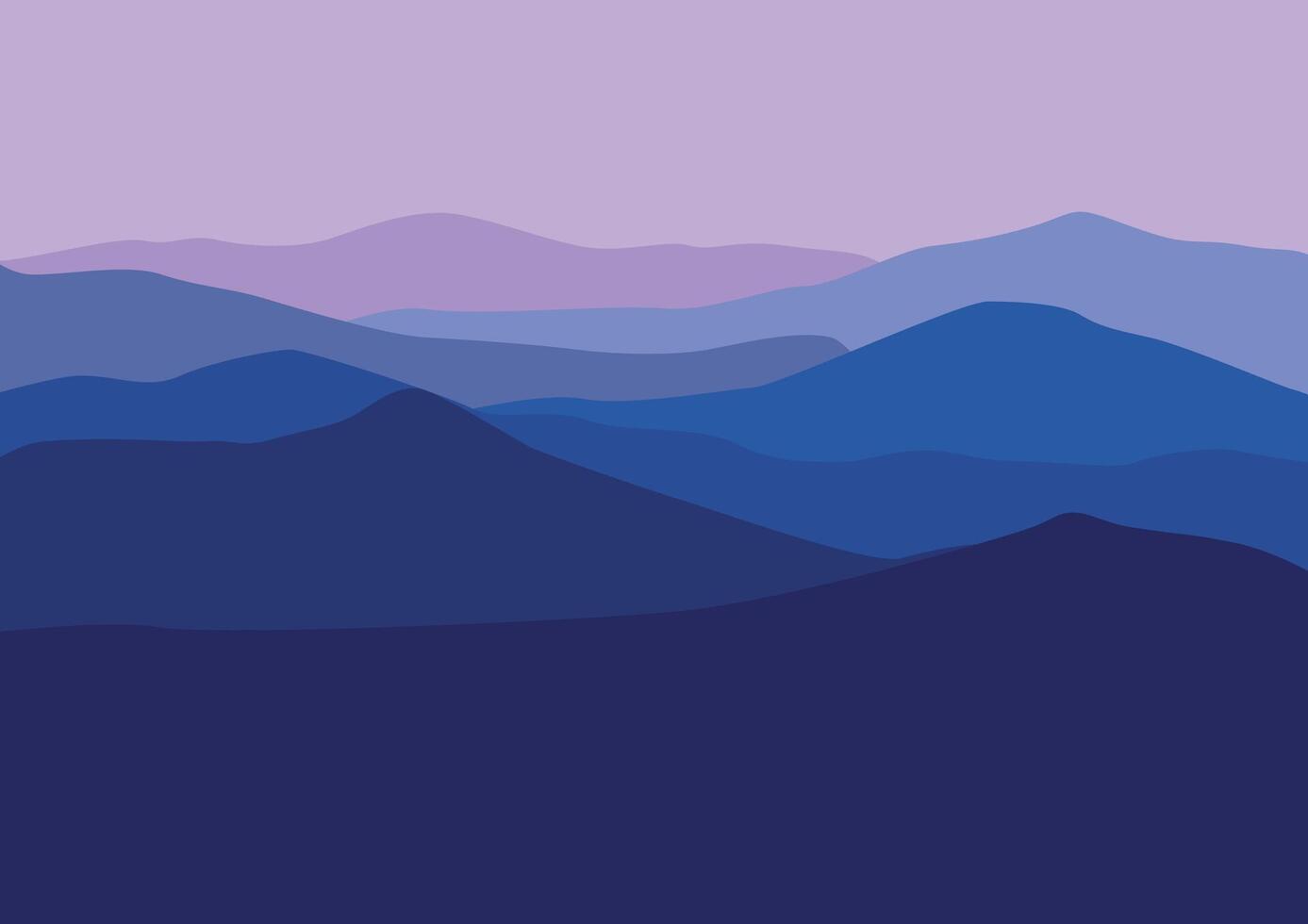 landscape mountains illustration in flat design for background. vector