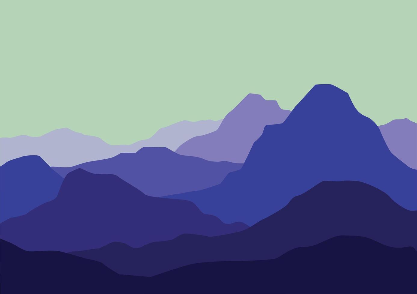 landscape mountains illustration in flat design for background. vector