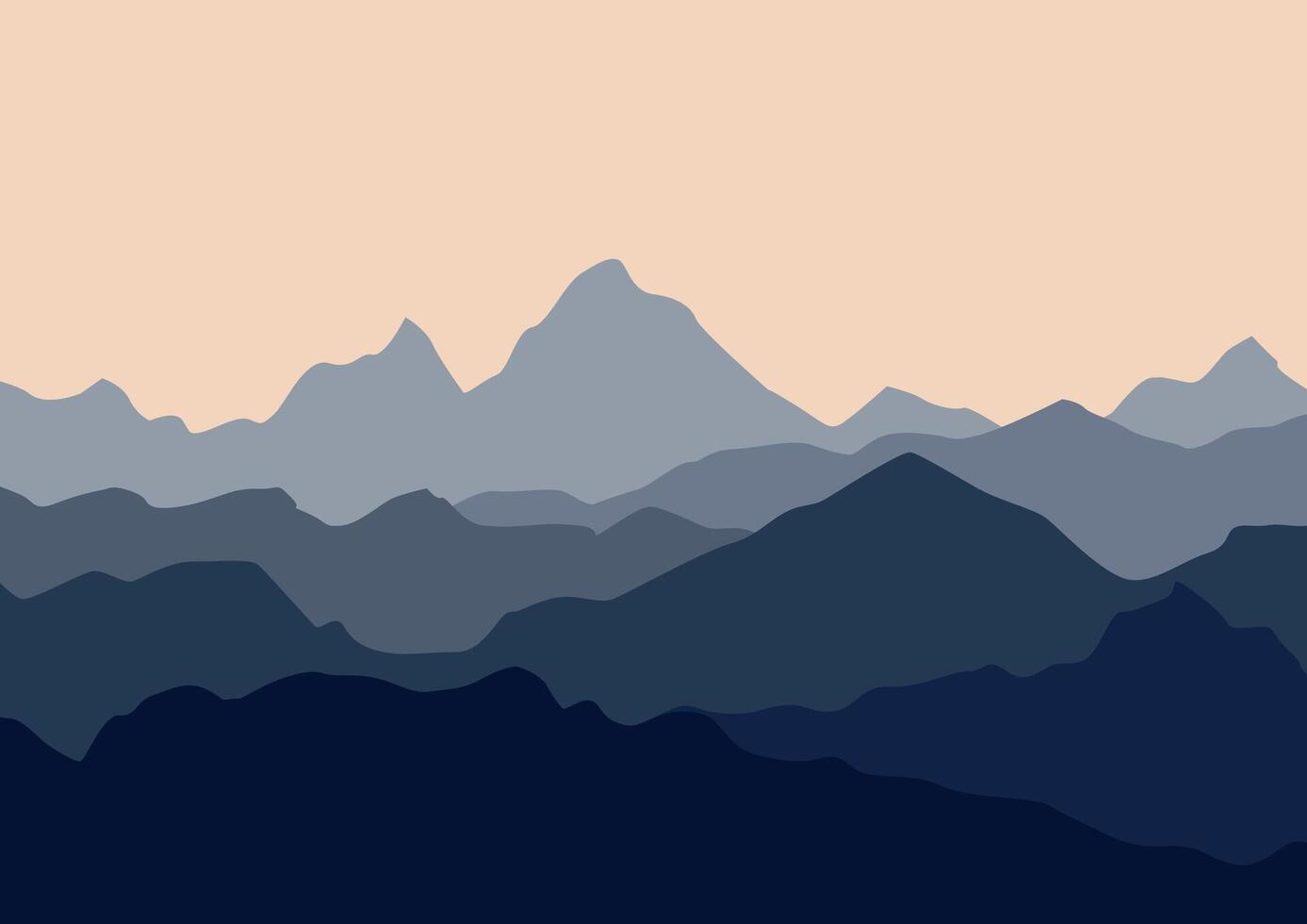 landscape mountains illustration in flat design for background. vector