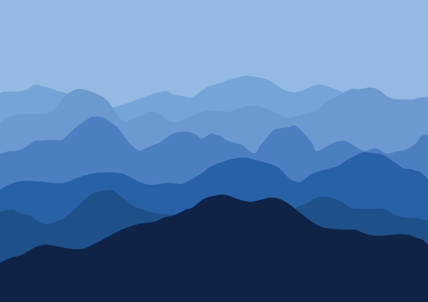 landscape mountains illustration in flat design for background. vector