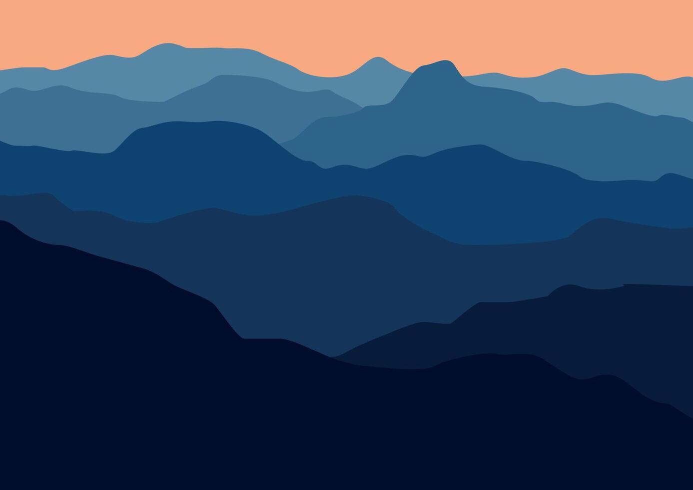 landscape mountains illustration in flat design for background. vector