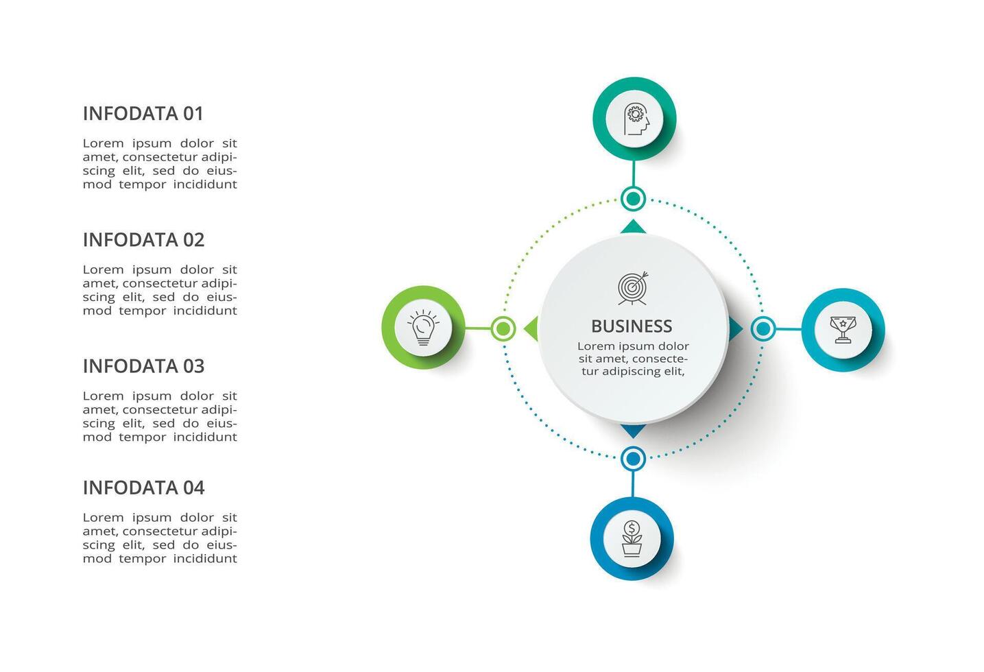 Creative concept for infographic with 4 steps, options, parts or processes. Business data visualization. vector