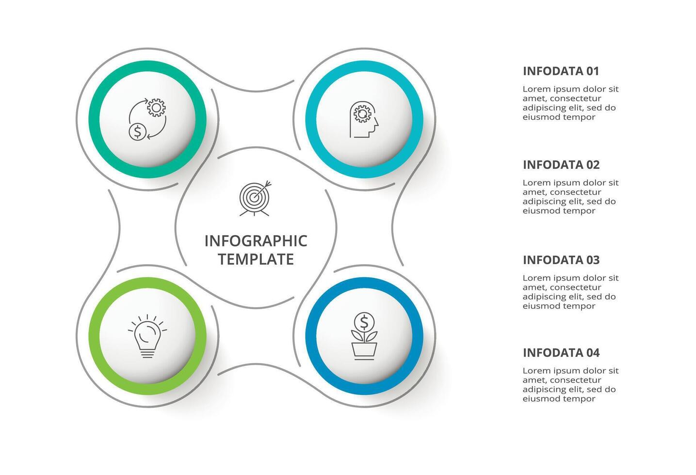 Creative concept for infographic with 4 steps, options, parts or processes. Business data visualization. vector