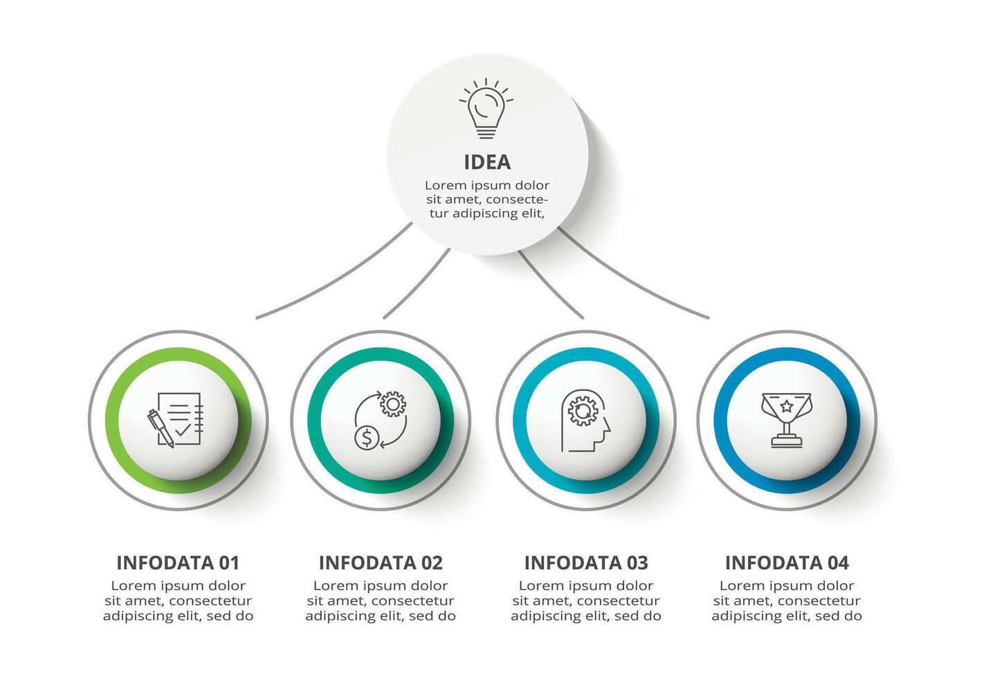 Creative concept for infographic with 4 steps, options, parts or processes. Business data visualization. vector