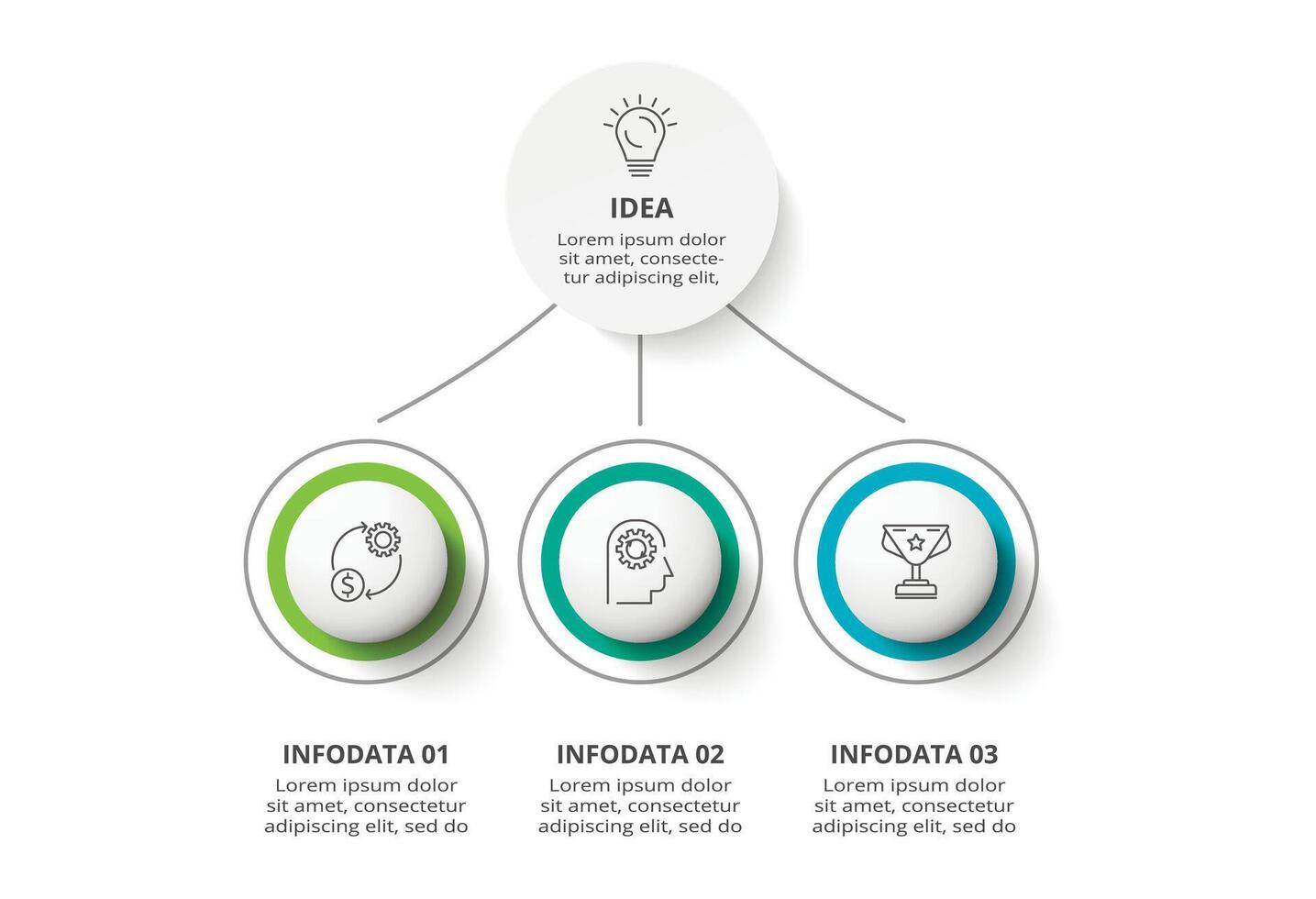 Creative concept for infographic with 3 steps, options, parts or processes. Business data visualization. vector