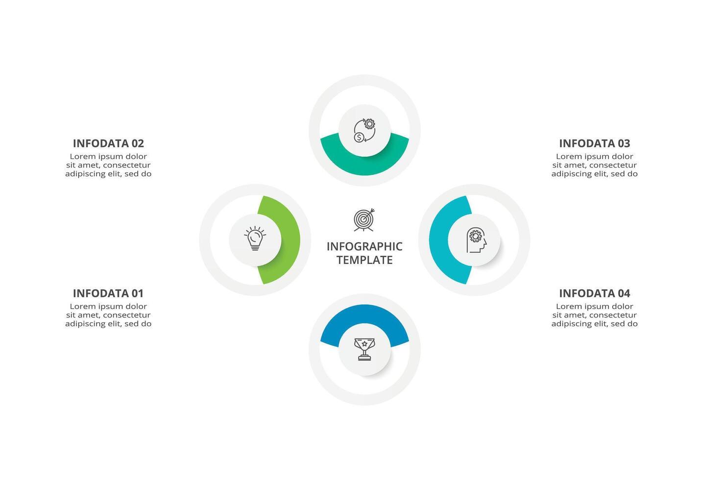 Creative concept for infographic with 4 steps, options, parts or processes. Business data visualization. vector